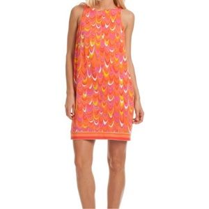Trina Turk Dresses Macee Cut Out Back Sheath Dress Scalloped Multicolor Retro 2